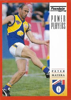 1997 Select Fountain AFL Power Players #1 Peter Matera Front